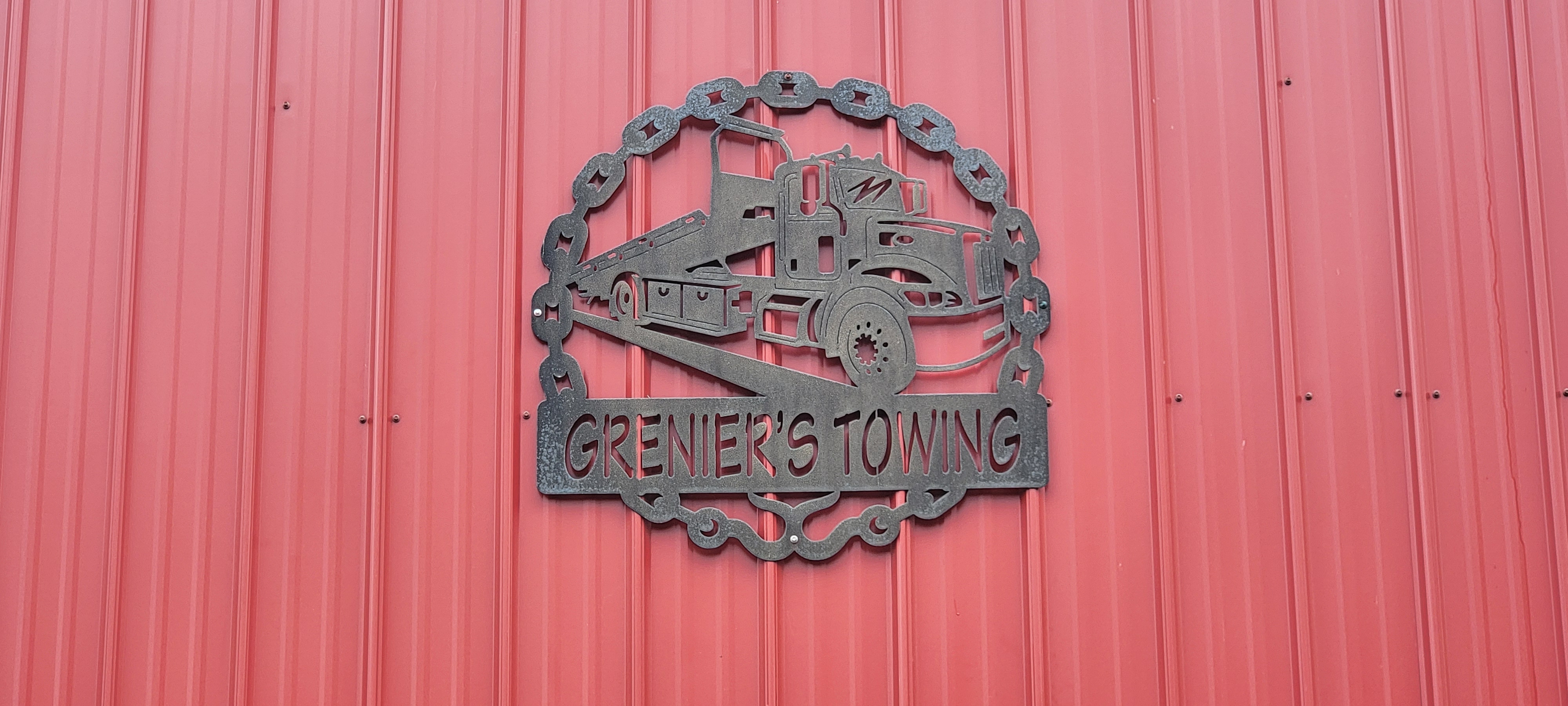 Towing Business Metal Sign