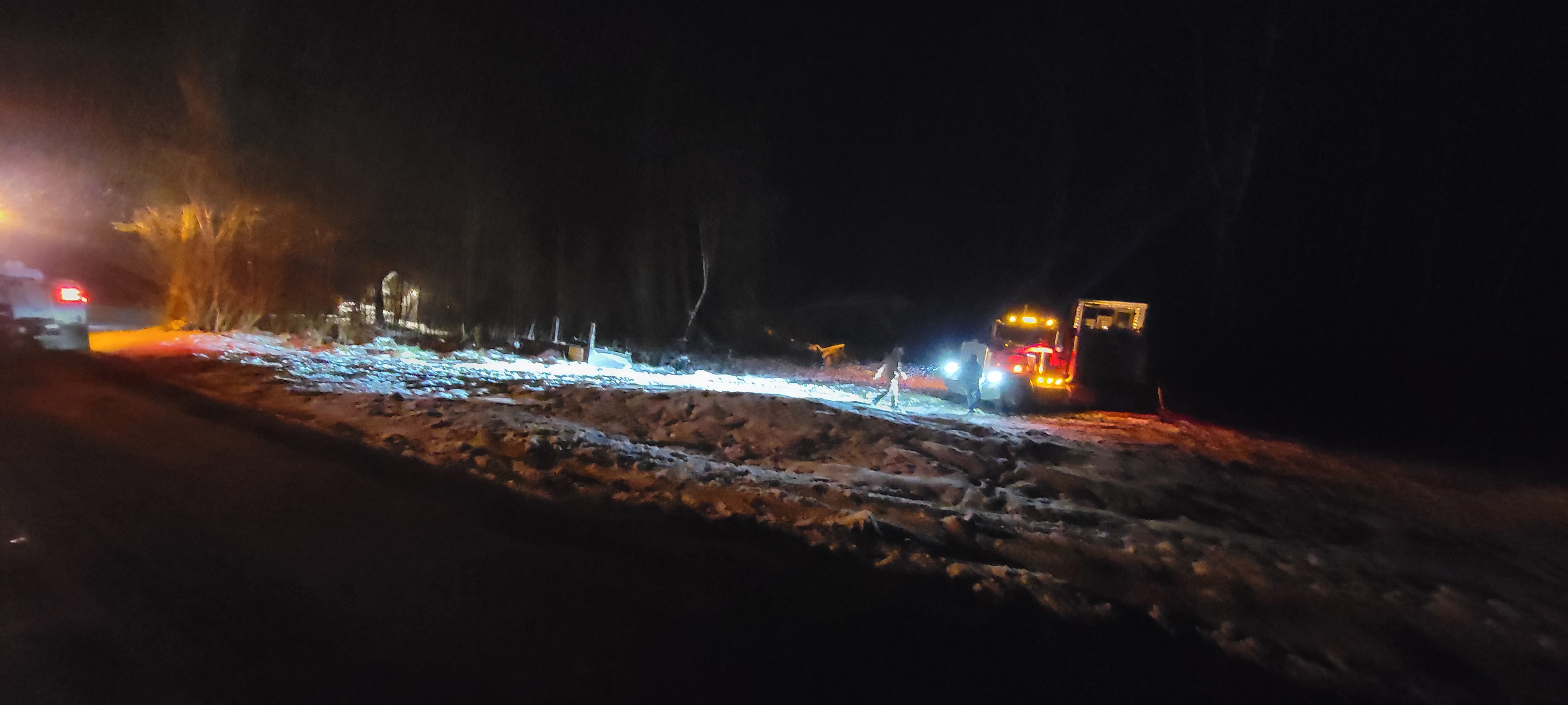 Snowy Night Tow Recovery