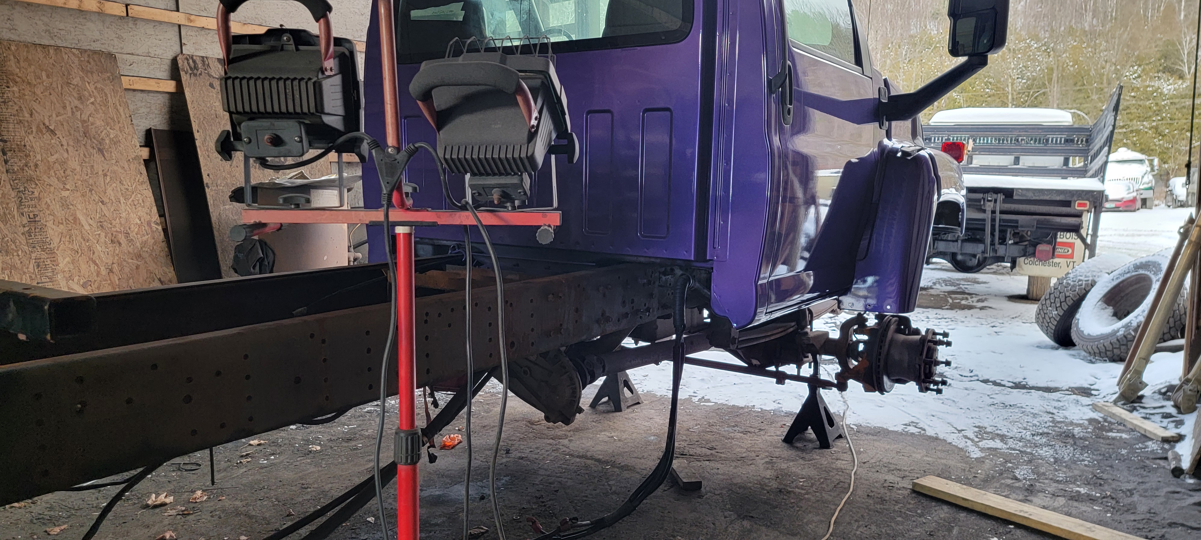 Truck Repair with Work Lights