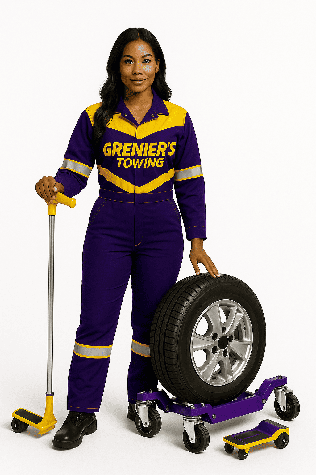 Grenier's dollies towing truck in action West Charleston VT