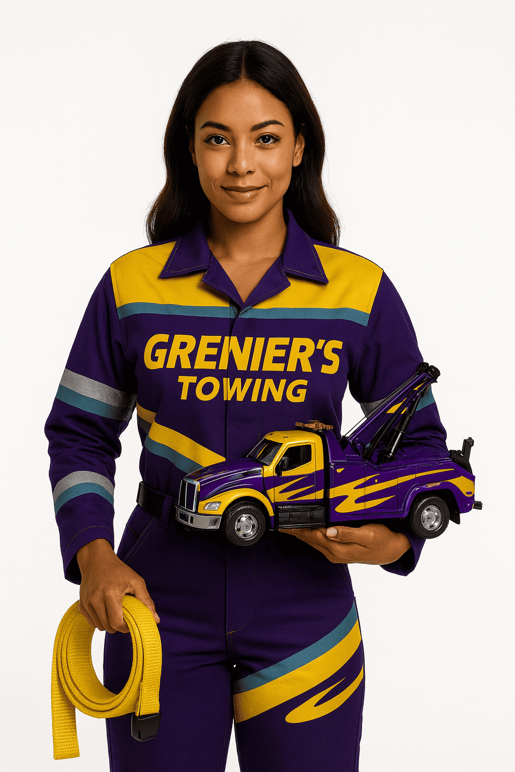 Grenier's dollies towing truck in action West Charleston VT